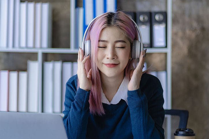 Asian Girl with Headphones